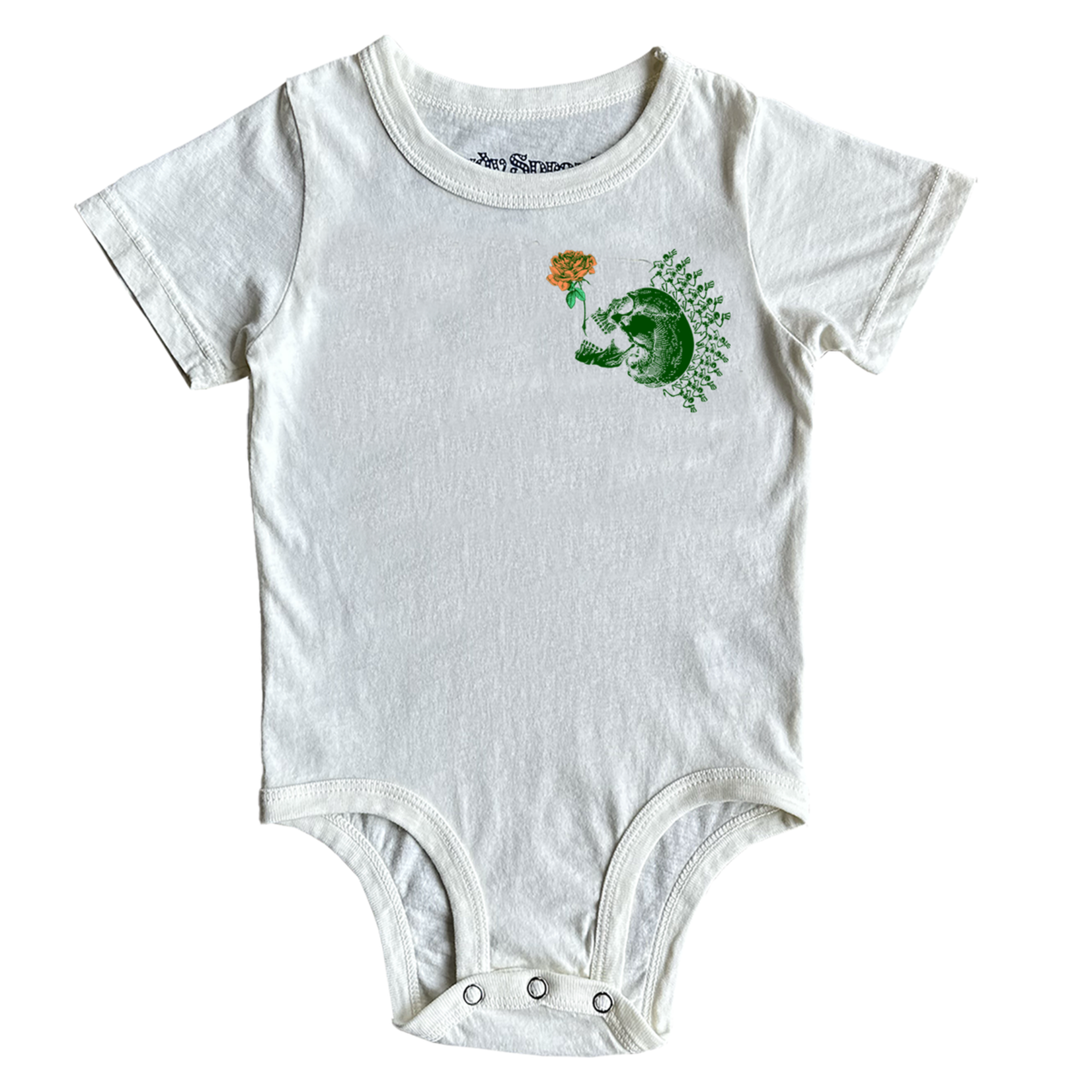 Rowdy Sprout Rowdy Sprout Vintage White Grateful Dead Skull & Roses S/S Onesie