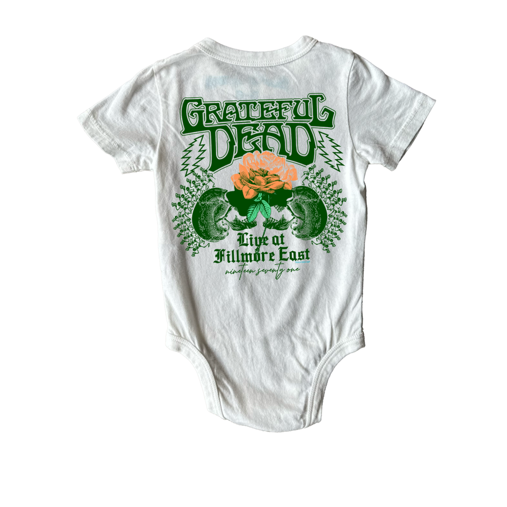 Rowdy Sprout Rowdy Sprout Vintage White Grateful Dead Skull & Roses S/S Onesie