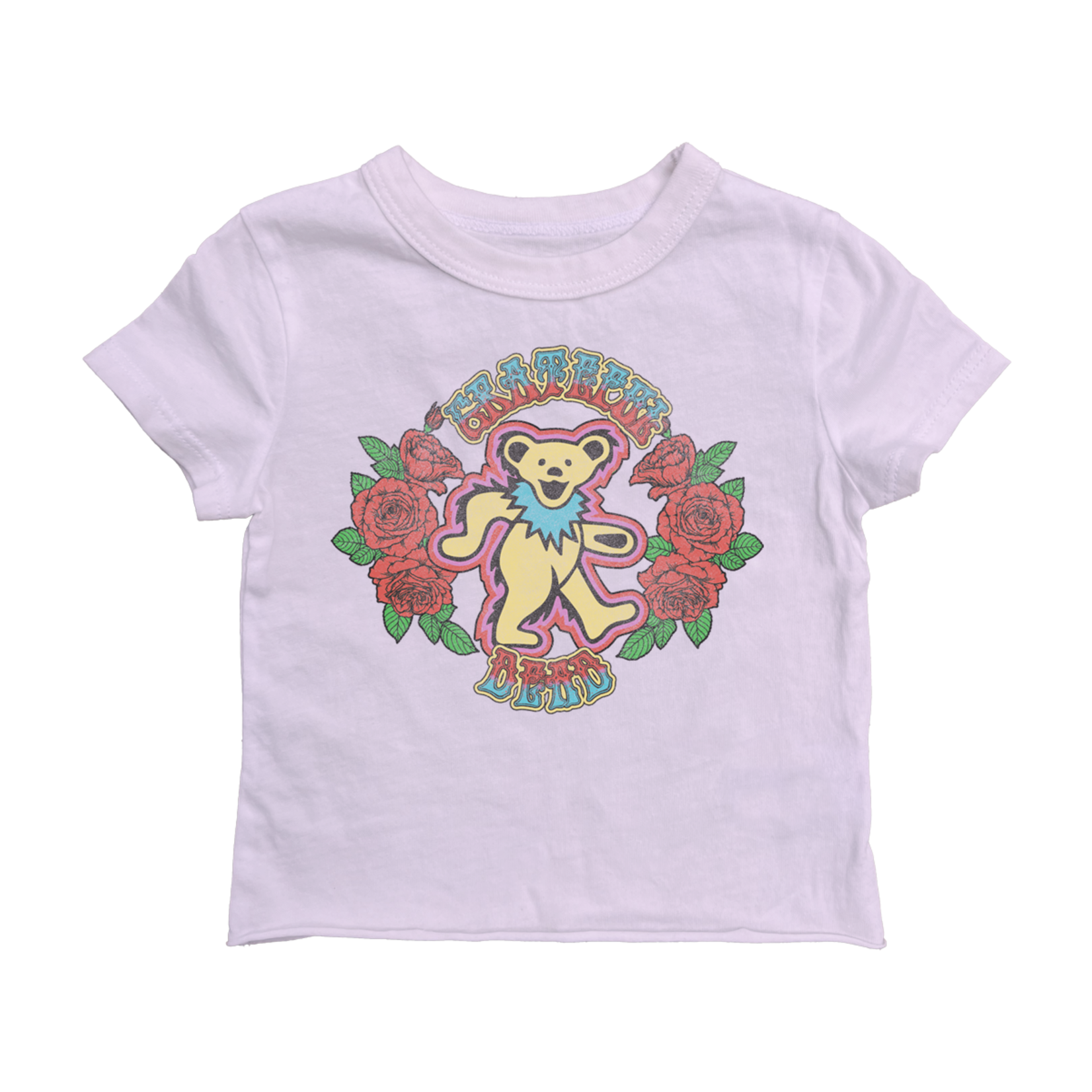 Rowdy Sprout Rowdy Sprout Preppy Pink Grateful Dead bear Fitted Tee