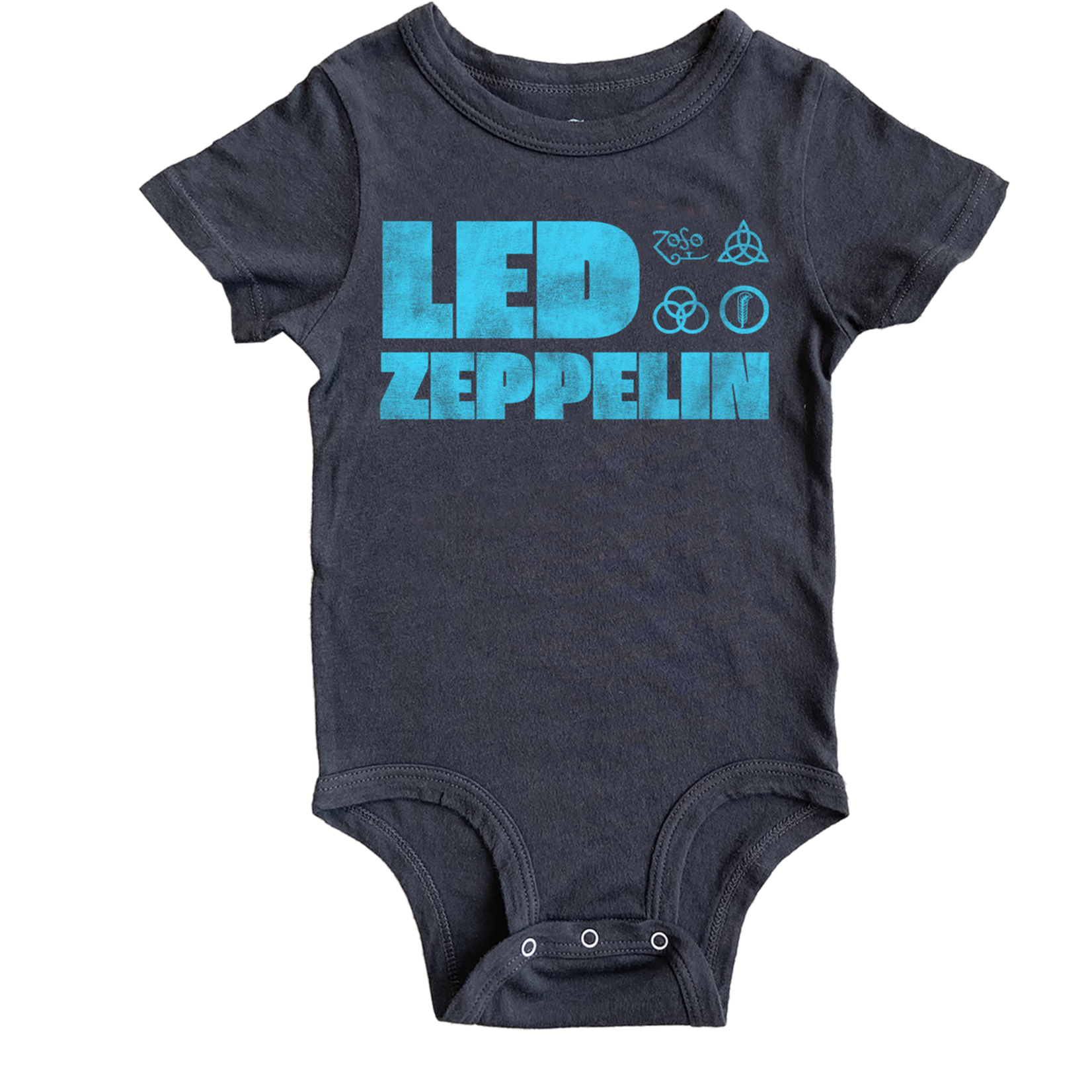 Rowdy Sprout Rowdy Sprout Washed Black Led Zeppelin S/S Onesie