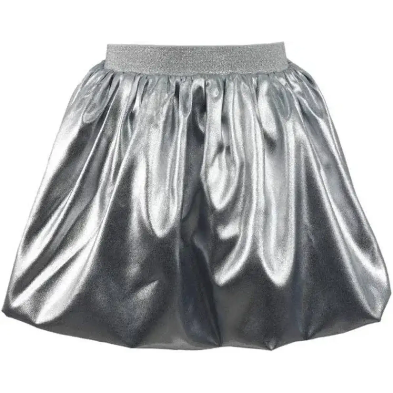 Lola & The Boys Lola & The Boys Silver Shiny Metallic Mini Skirt
