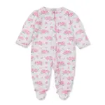 Kissy Kissy Kissy Kissy Pink Hydrangea Footie W/ Zipper
