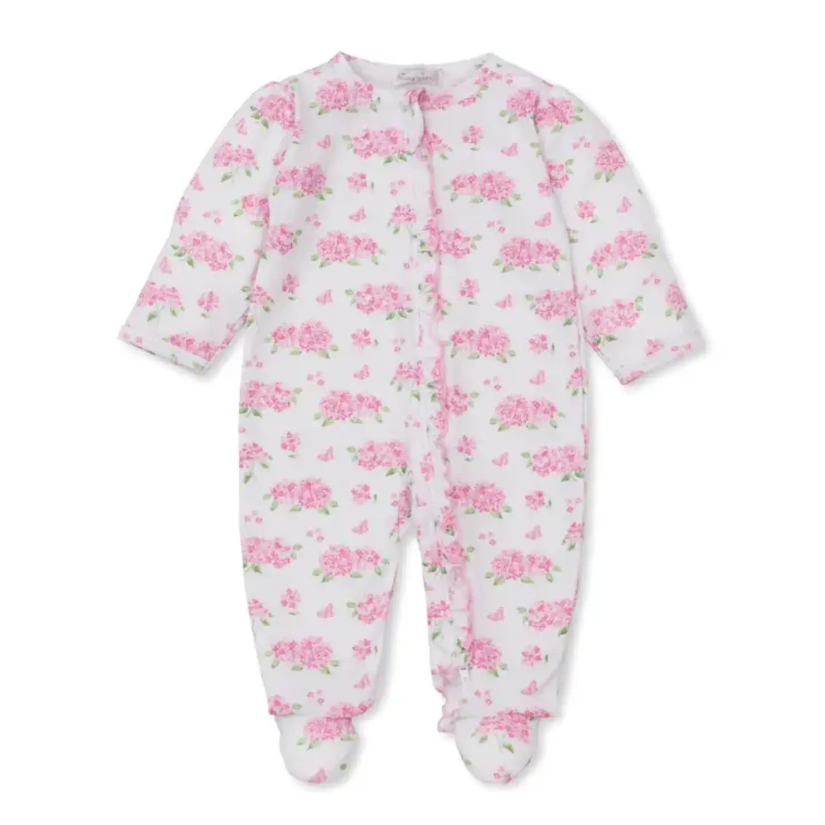 Kissy Kissy Kissy Kissy Pink Hydrangea Footie W/ Zipper