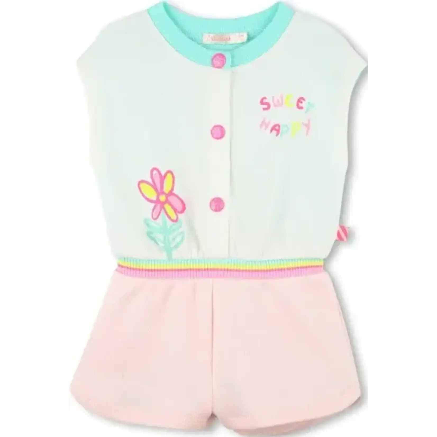 Billie Blush Billie Blush Flower Knit Infant Romper