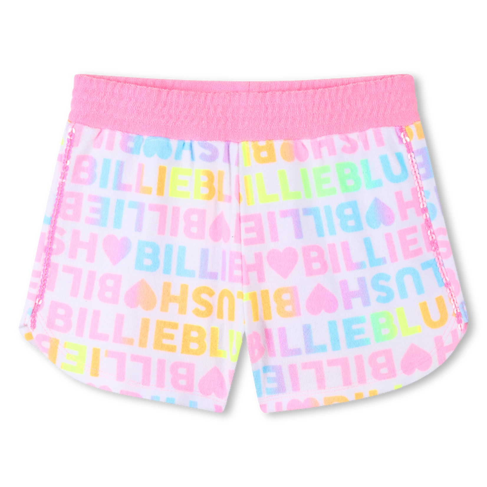 Billie Blush Billie Blush White Terry All Over Print Tee & Short 2PC Set