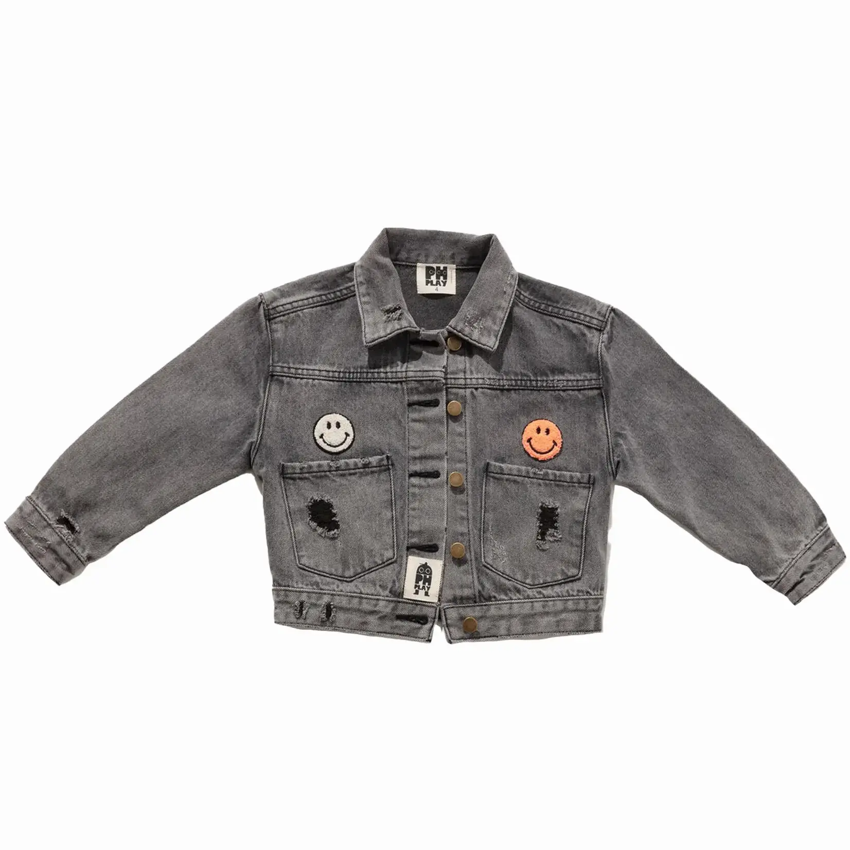 Petite Hailey Petite Hailey Black Patched Denim Jacket