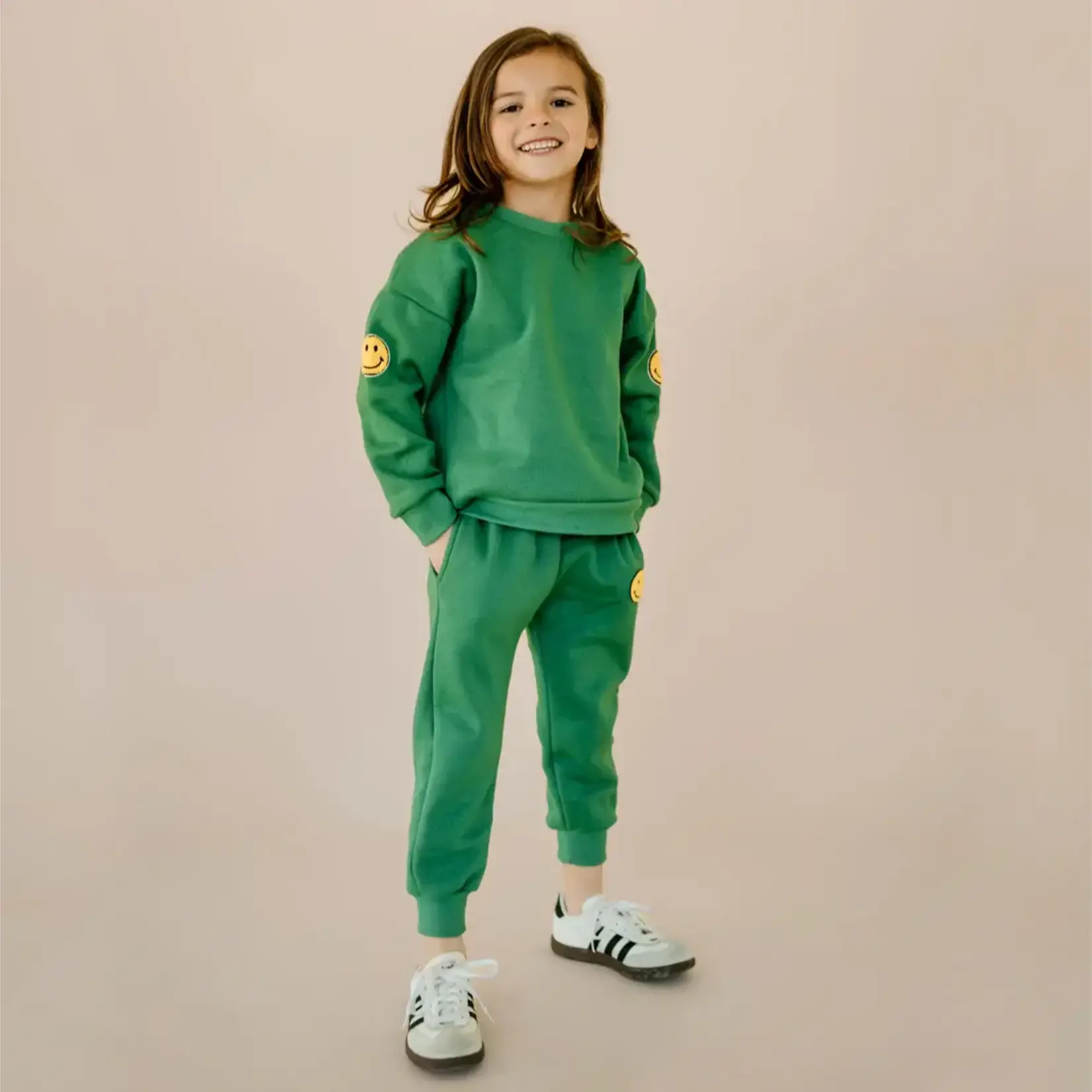 Petite Hailey Petite Hailey Green Patched Sweatshirt Set