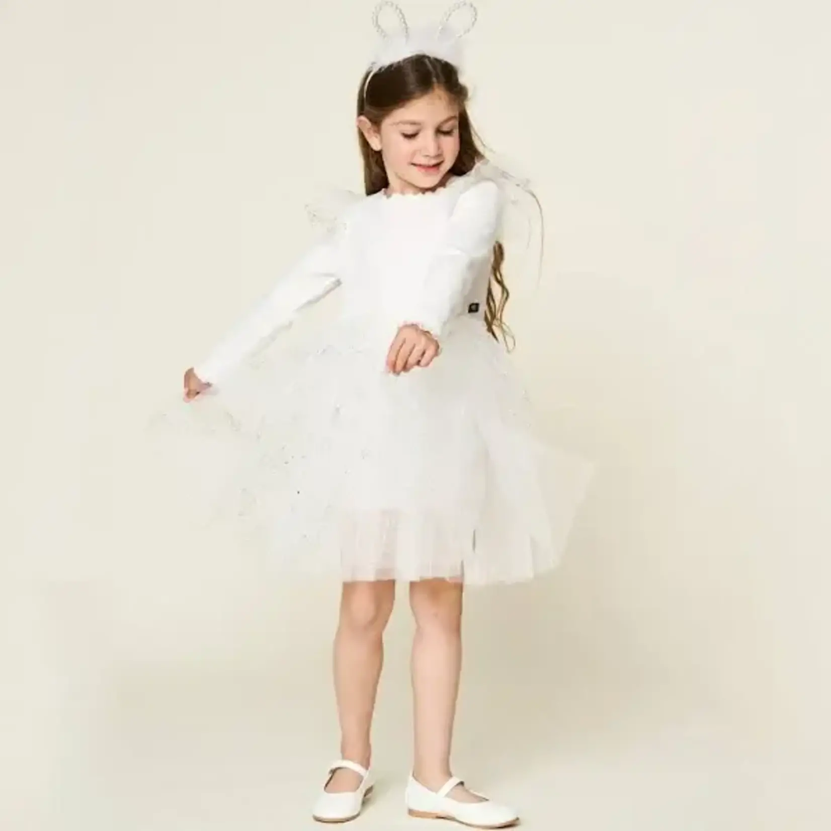 Petite Hailey Petite Hailey Ivory Mila Jewel Tutu Dress