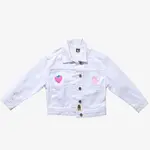Petite Hailey Petite Hailey White Bow Patched Denim Jacket