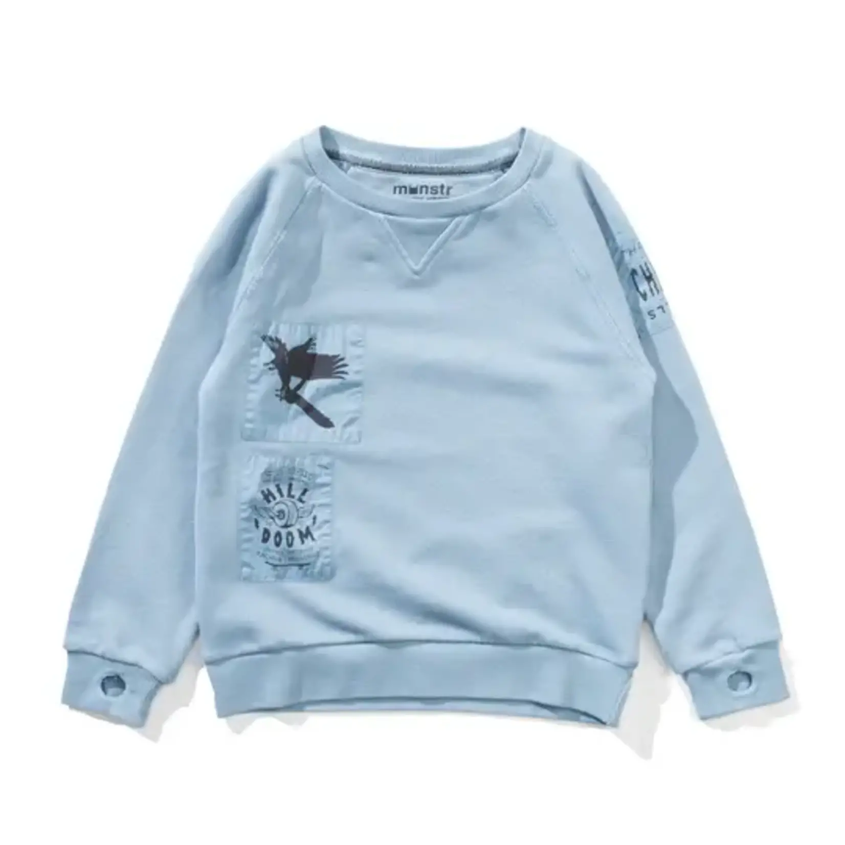 Munster Munster Washed Blue Patches Crew