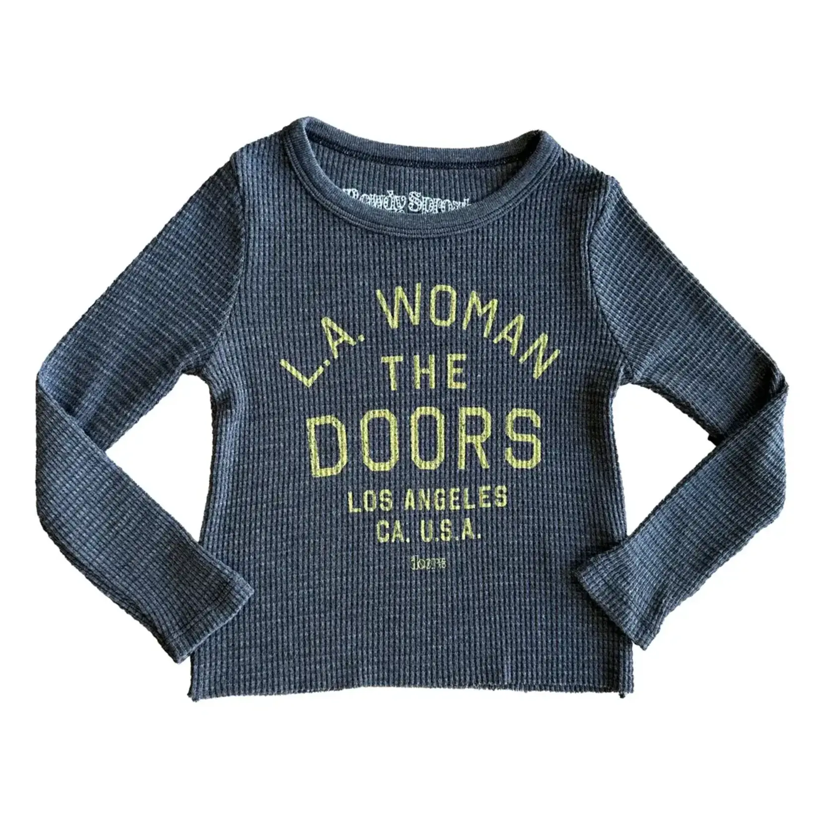Rowdy Sprout Rowdy Sprout Washed Black Doors LA Woman Girls L/S Thermal Tee