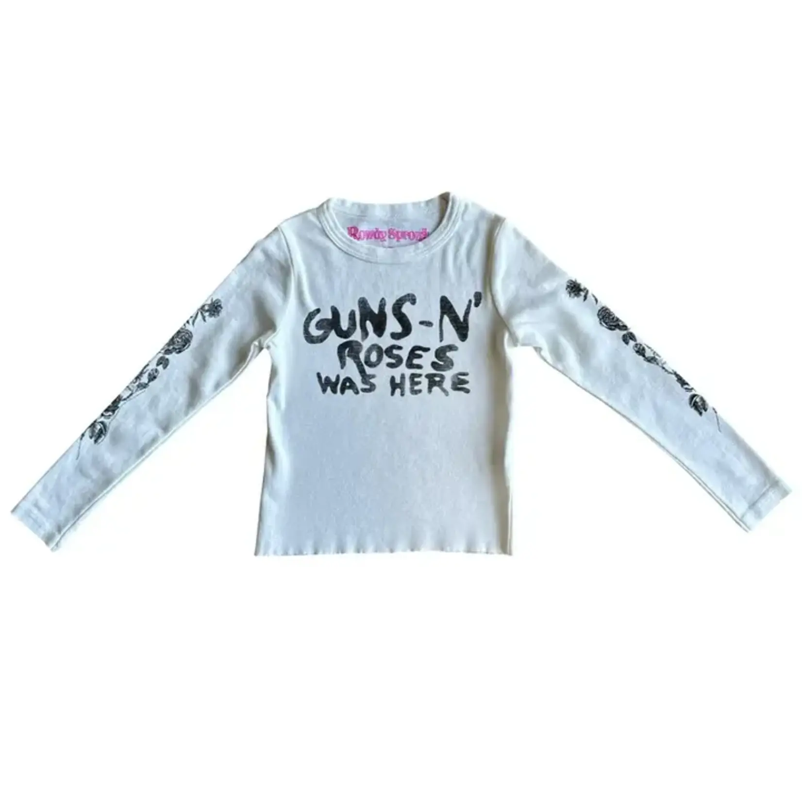 Rowdy Sprout Rowdy Sprout Vintage White Guns N' Roses Was Here L/S Rib Tee