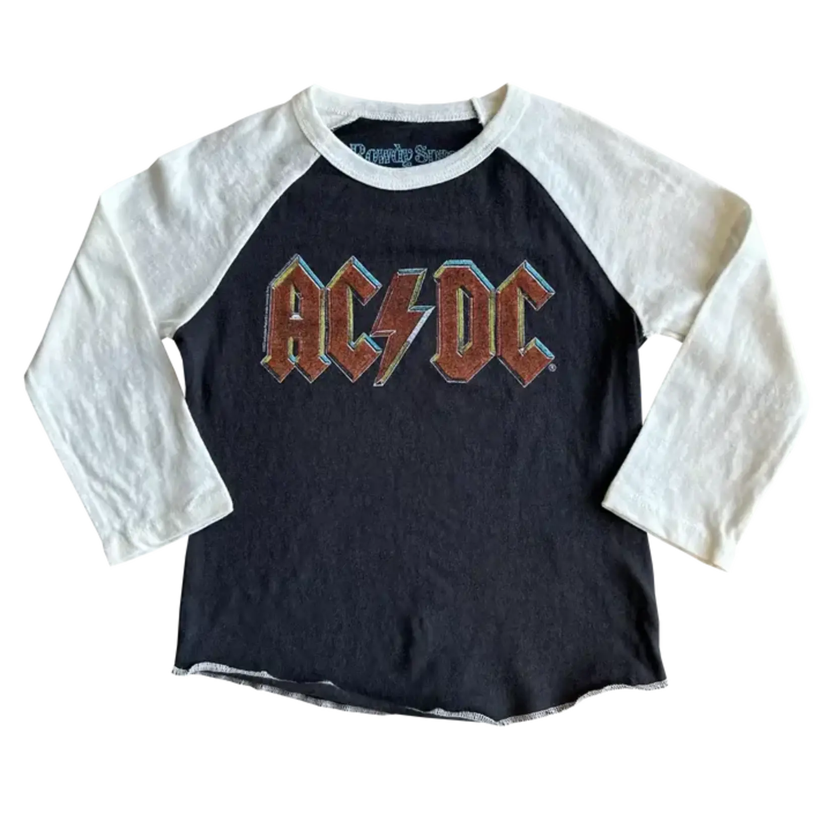 Rowdy Sprout Rowdy Sprout Vintage Black/White ACDC L/S Raglan Tee