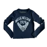 Rowdy Sprout Rowdy Sprout Vintage Black Willie Nelson Eagle L/S Rib Tee