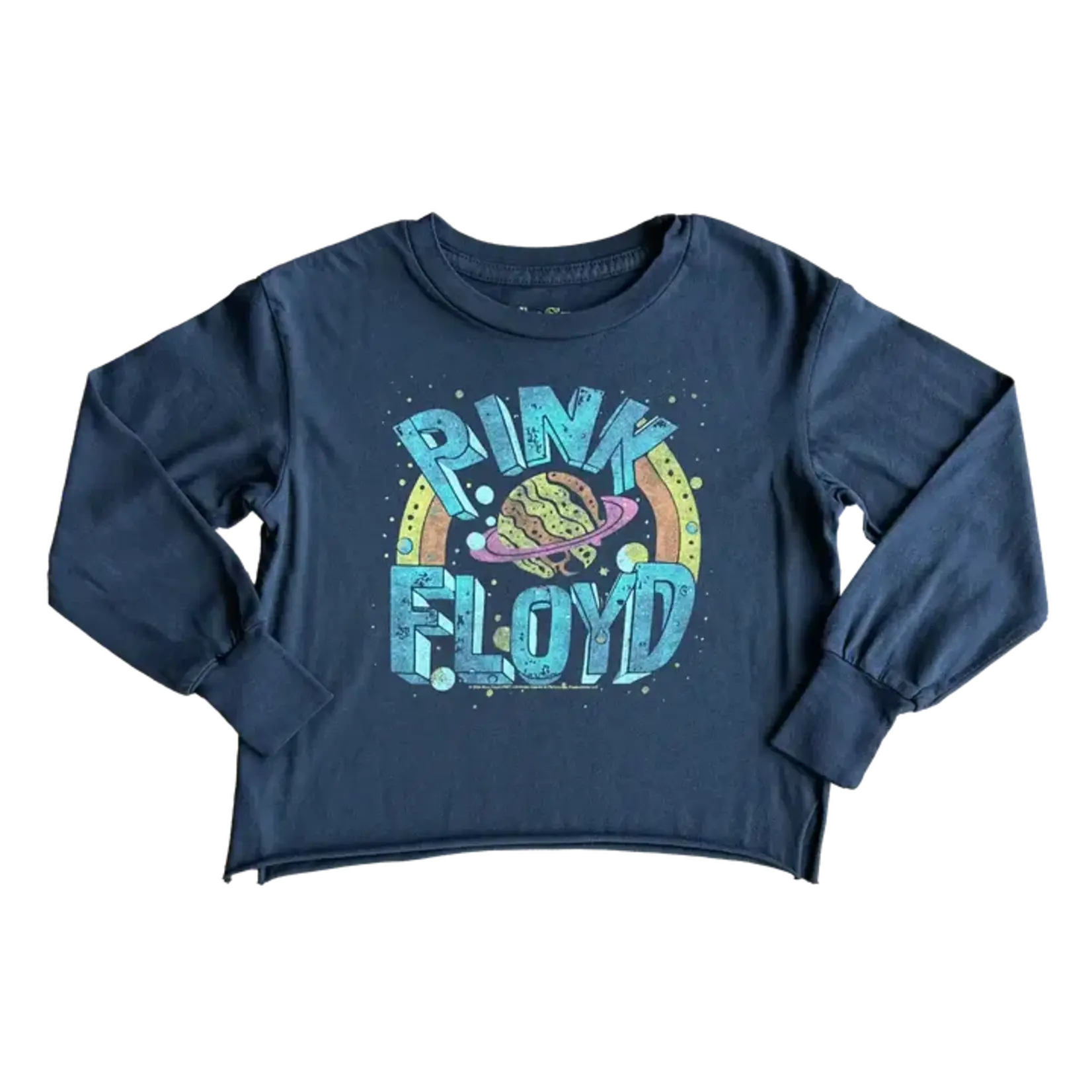 Rowdy Sprout Rowdy Sprout Vintage Black Pink Floyd Planet L/S Not Quite Crop Tee