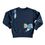Rowdy Sprout Rowdy Sprout Jet Black Grateful Dead Moons Black Crewneck