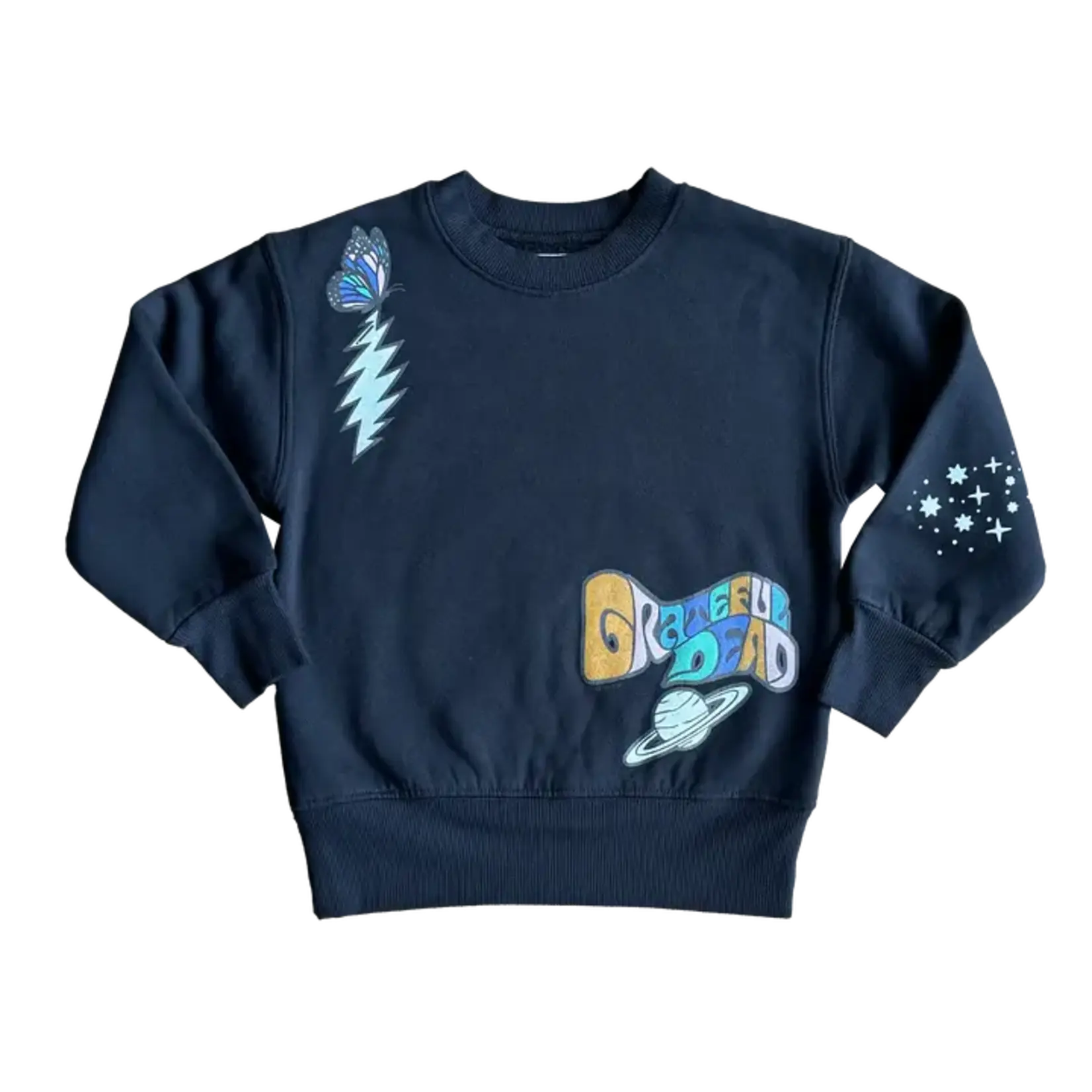 Rowdy Sprout Rowdy Sprout Jet Black Grateful Dead Moons Black Crewneck