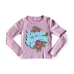 Rowdy Sprout Rowdy Sprout Blush Janis Joplin Rose L/S Not Quiet Crop Tee