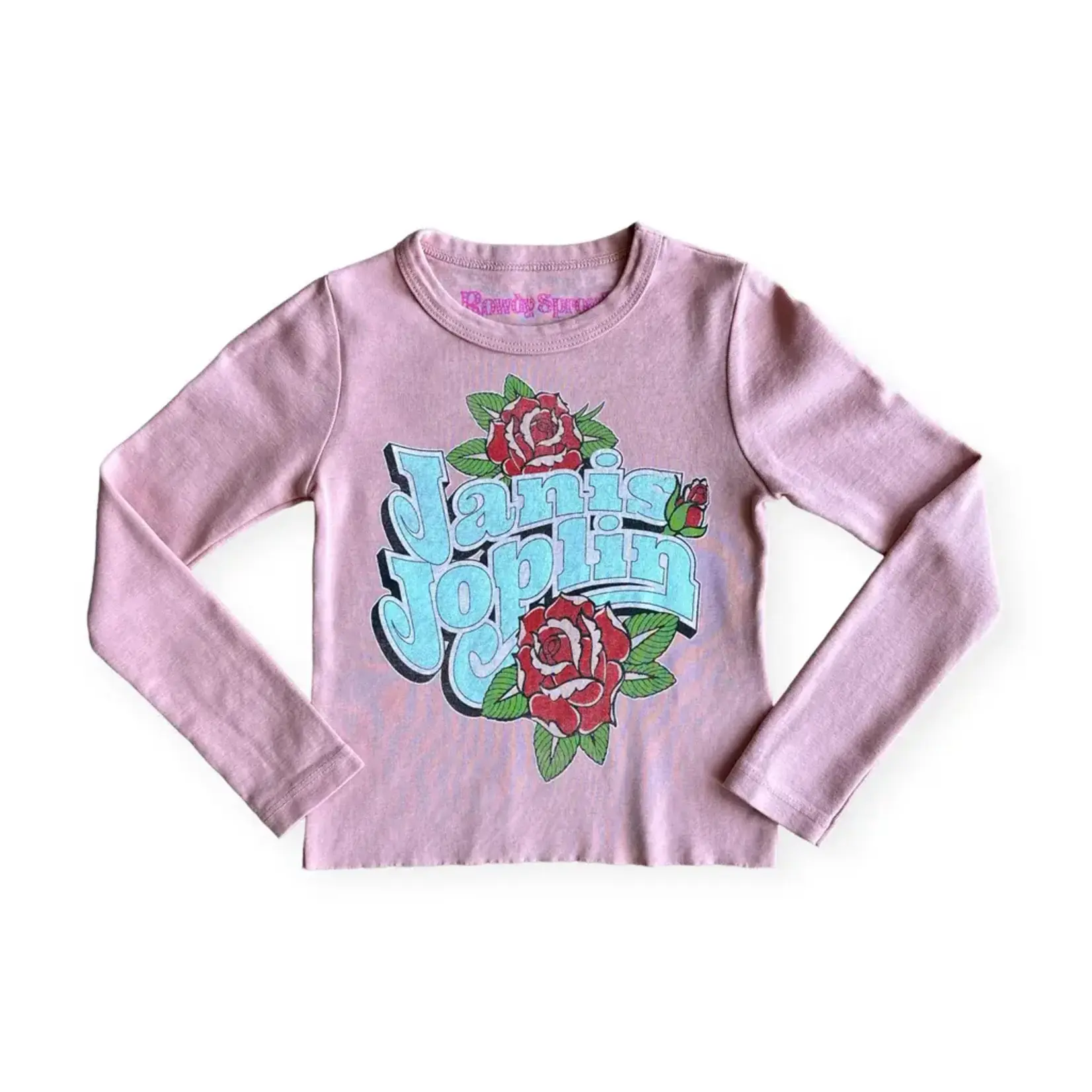 Rowdy Sprout Rowdy Sprout Blush Janis Joplin Rose L/S Not Quiet Crop Tee