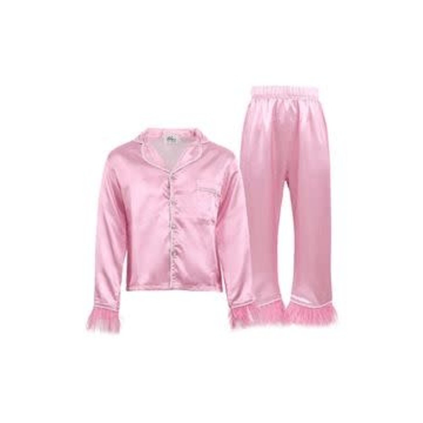 Lola & The Boys Lola & The Boys Pretty in Pink Feather Silk Set