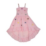Lola & The Boys Lola & The Boys Pink 3D Rainbow Butterfly High Low Dress