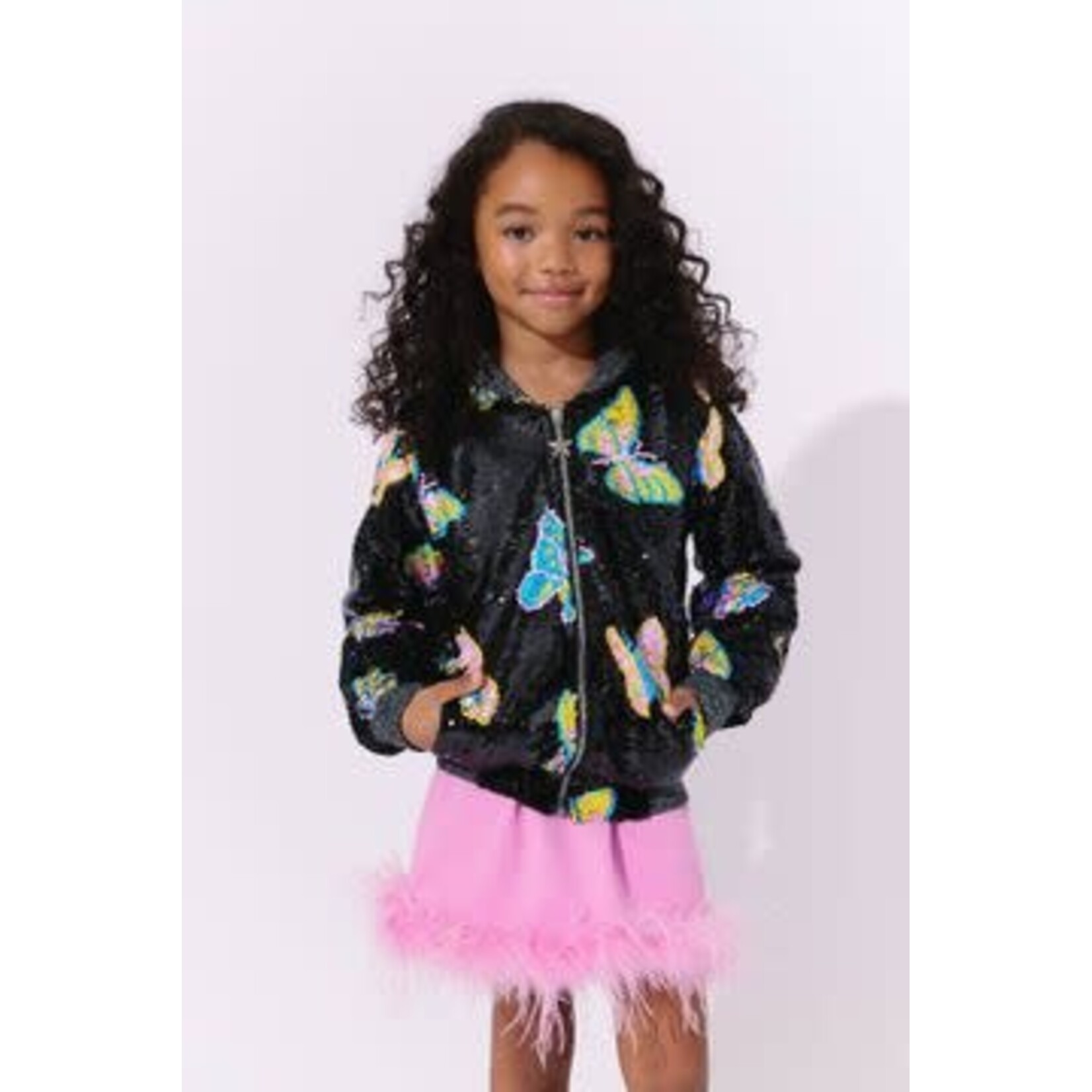 Lola & The Boys Lola & The Boys Magic Butterfly Sequin Bomber