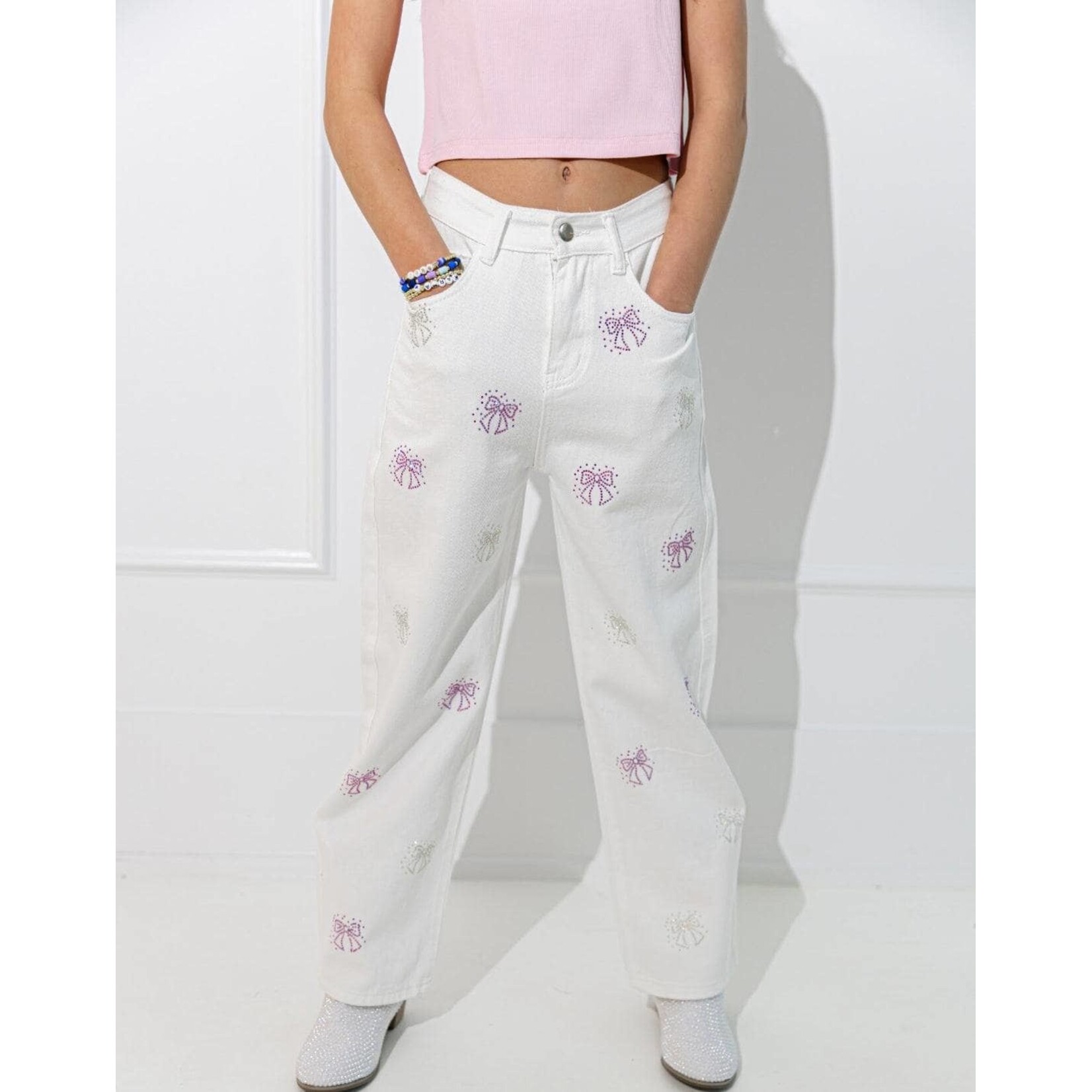 Lola & The Boys Lola & The Boys Crystal Rainbow Bows Jeans