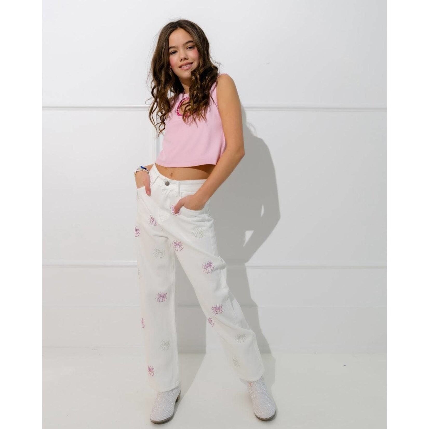 Lola & The Boys Lola & The Boys Crystal Rainbow Bows Jeans