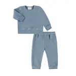 Paige Lauren Paige Lauren Blue Eco Fleece Sweatshirt and Sweatpant Loungewear Sets