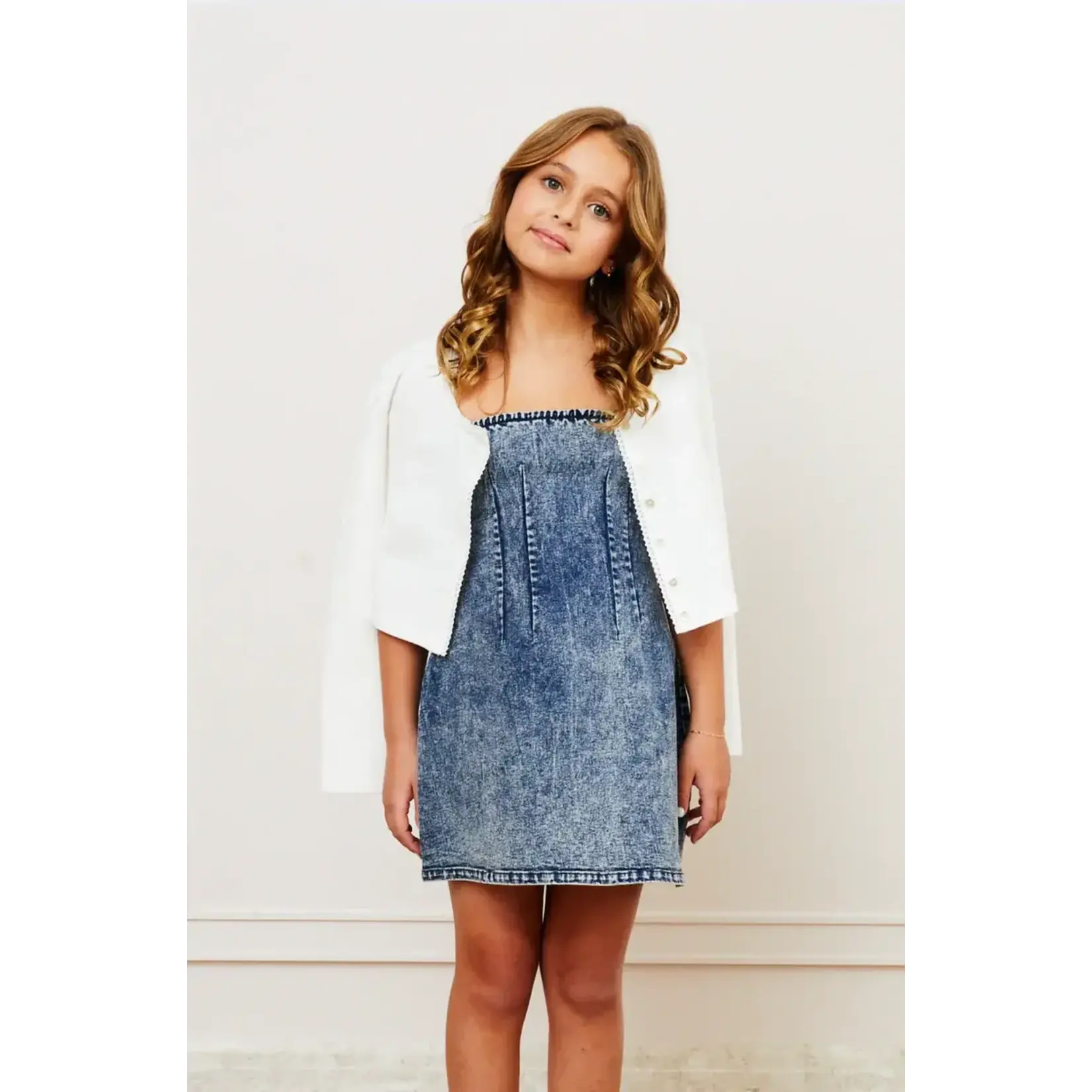 Theme Theme White Tali Puff Heart Cardigan