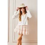 Theme Theme Pale Pink Sofia Heart Bow Lace Mini Skirt