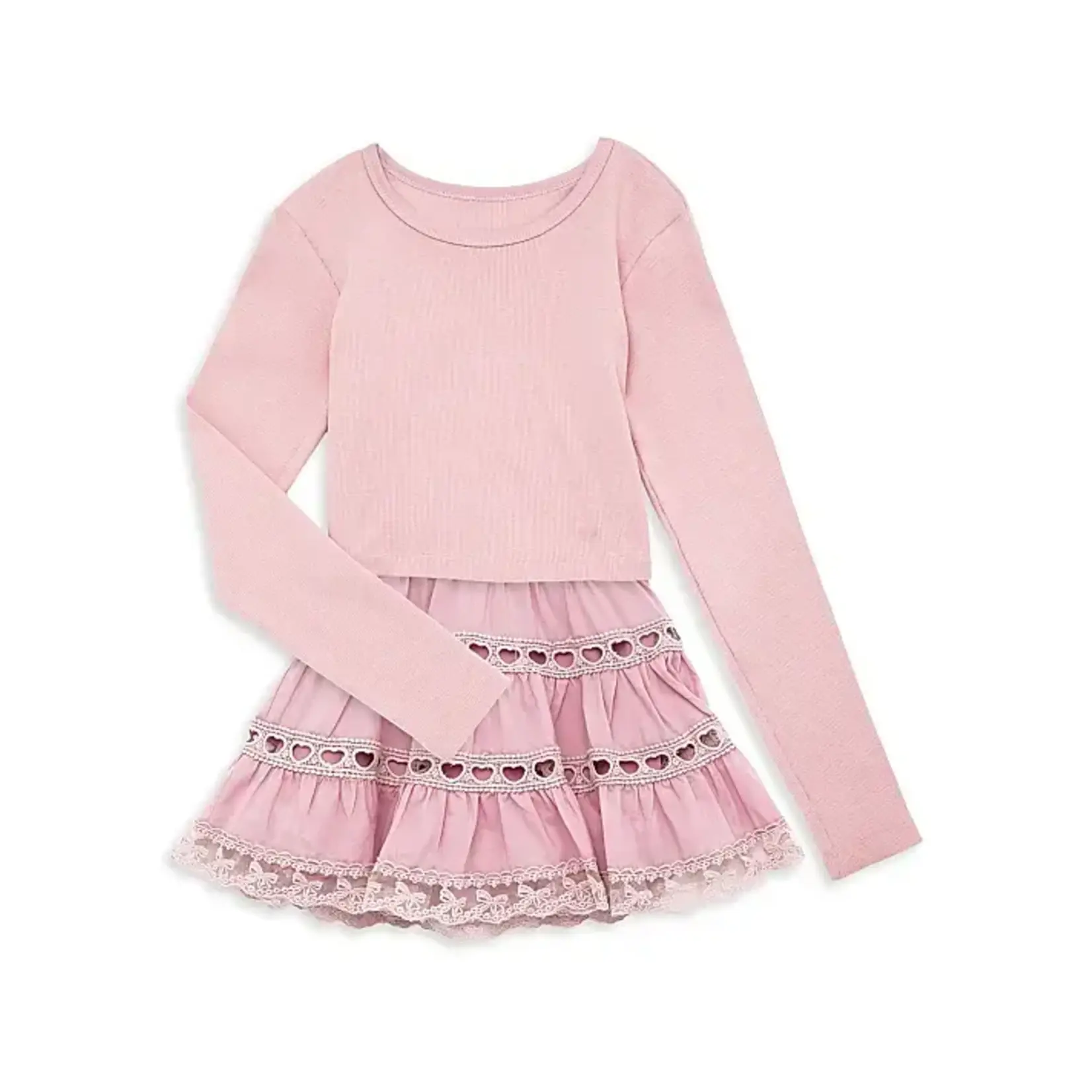 Theme Theme Ballet Pink Sloane Ballet Pink L/S Heart Back Top