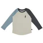 Tiny Whales Tiny Whales Vintage Black/Natural Bolt Raglan L/S Tee