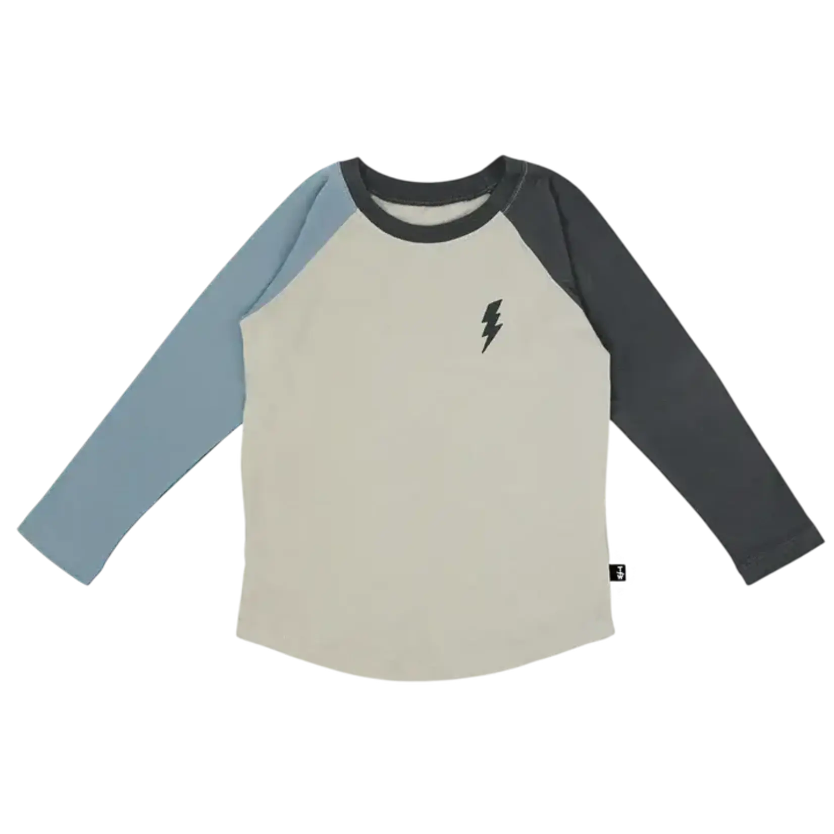 Tiny Whales Tiny Whales Vintage Black/Natural Bolt Raglan L/S Tee