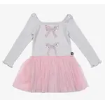 Petite Hailey Petite Hailey Silver Glitter Bows Dress