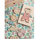 Konges Slojd Konges Slojd Dusty Pink Wooden Teddy Dress Up Puzz