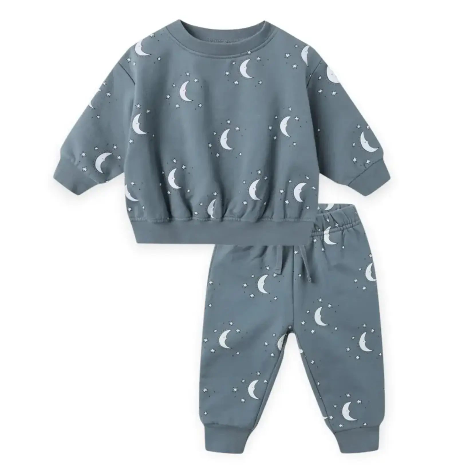 Quincy Mae Quincy Mae Silver Moons Relaxed Fleece Sweatshirt And Sweatpant Set