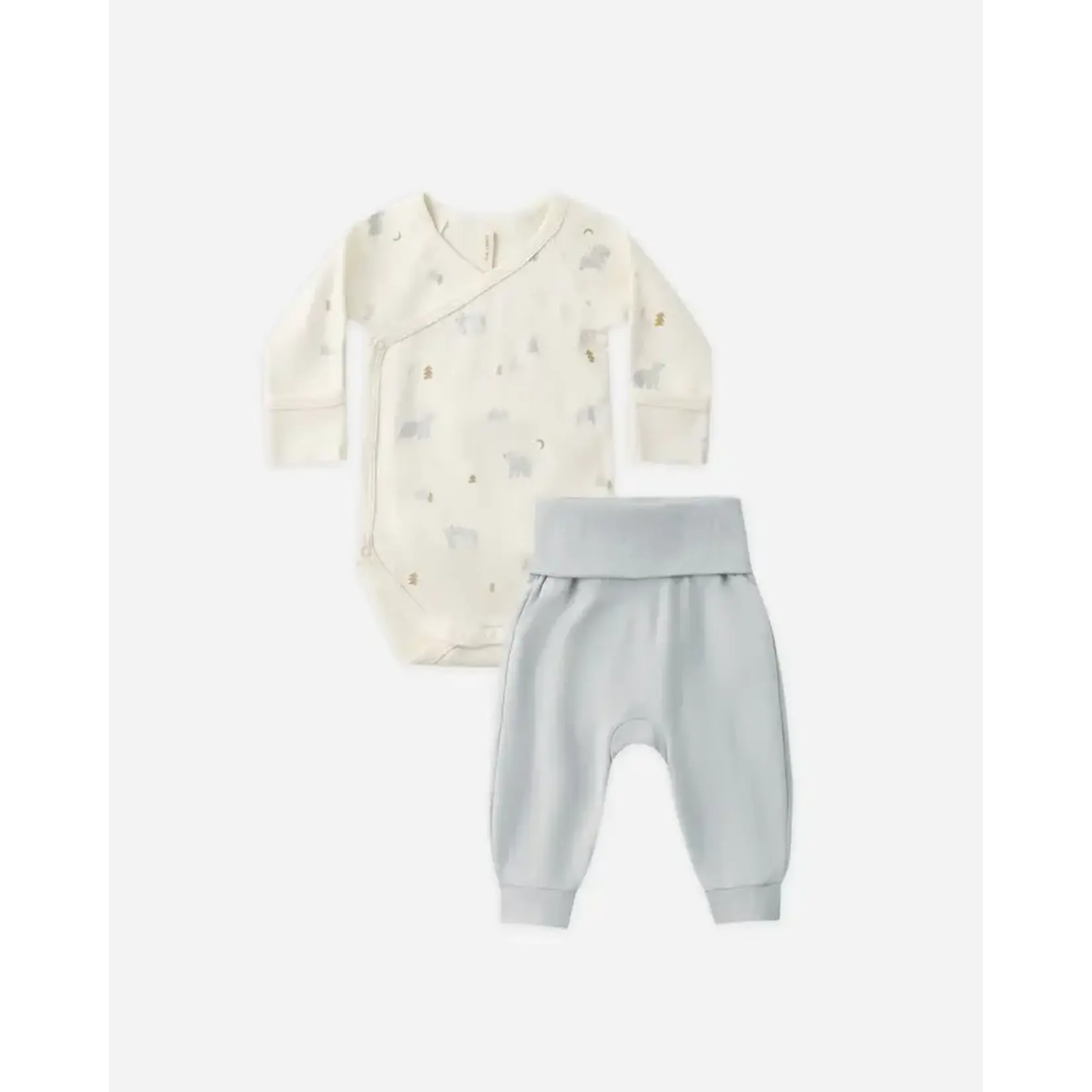 Quincy Mae Quincy Mae Polar Bears Side Snap Bodysuit And Pant Set