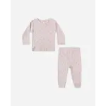 Quincy Mae Quincy Mae Lilac Ditsy Pointelle L/S Tee + Legging Set