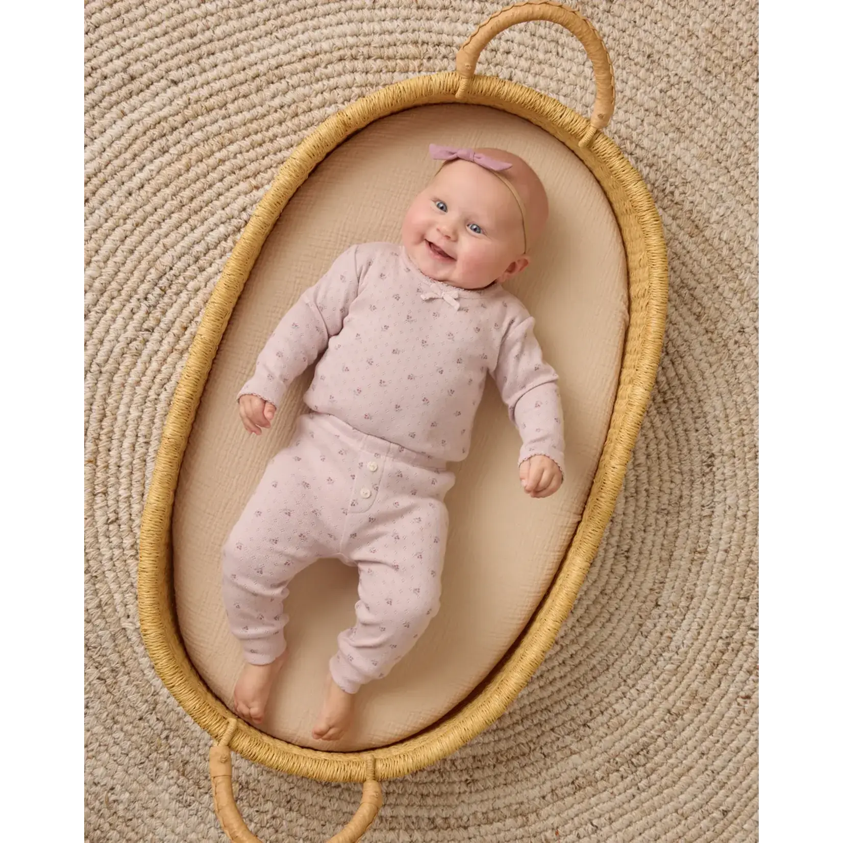 Quincy Mae Quincy Mae Lilac Ditsy Pointelle L/S Tee + Legging Set