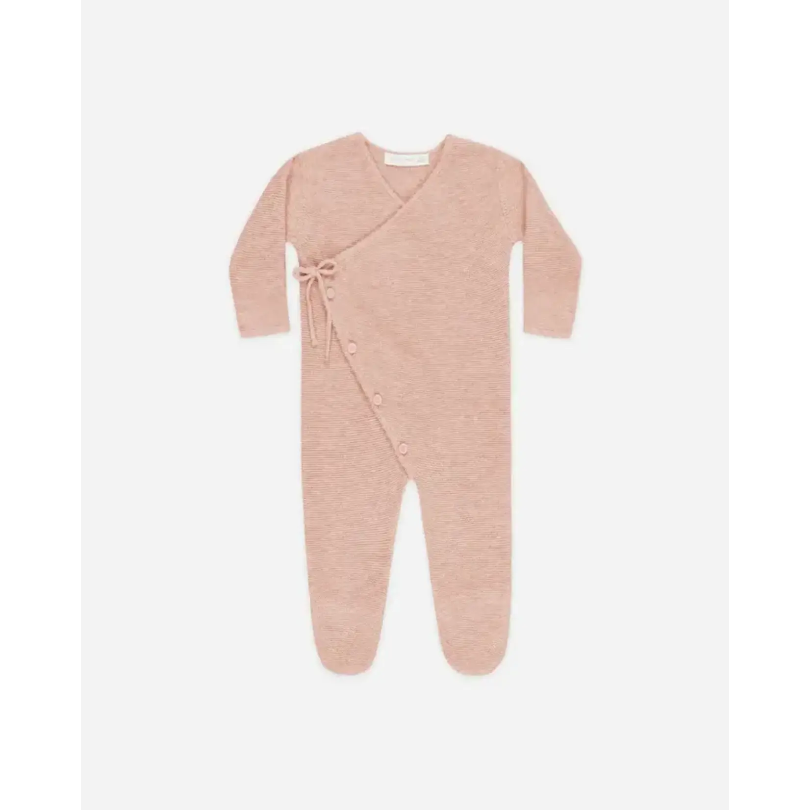 Quincy Mae Quincy Mae Heathered Rose Wrap Knit Footie
