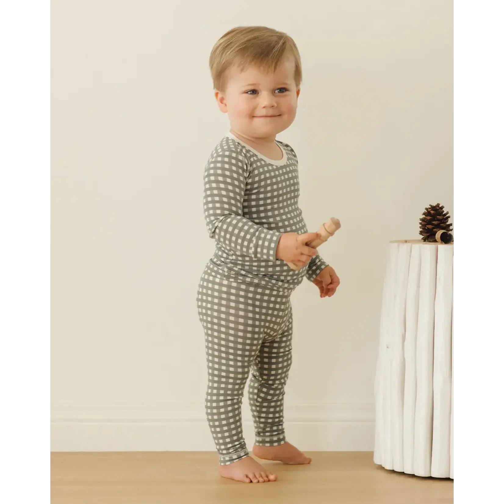 Quincy Mae Quincy Mae Forest Bamboo Check Pj Set