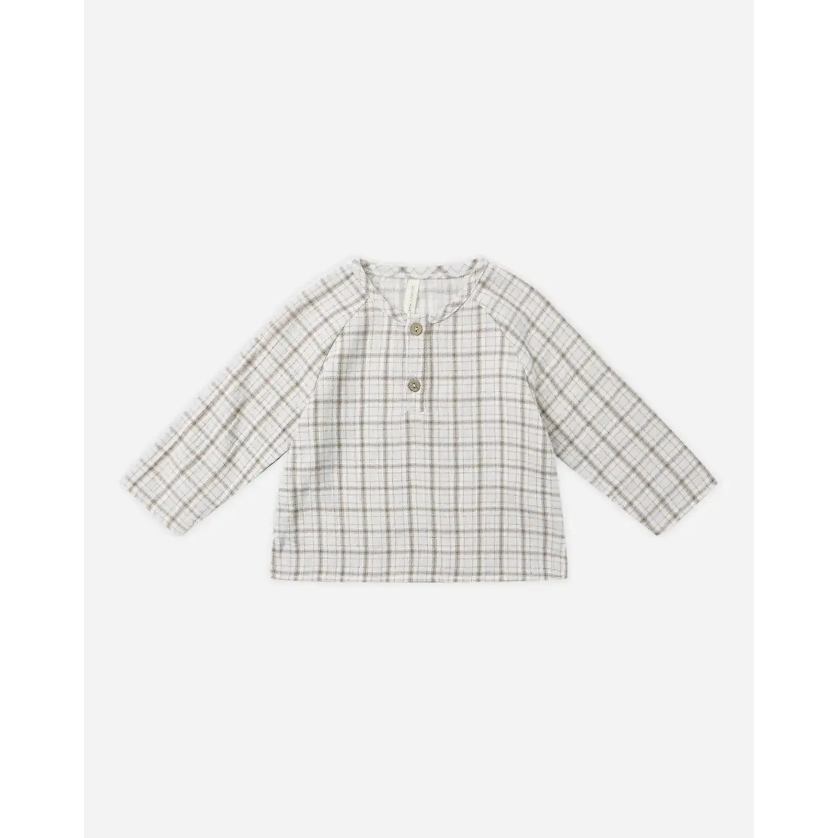 Quincy Mae Quincy Mae Blue Plaid Zion Shirt And Ocean Luca Pant Set