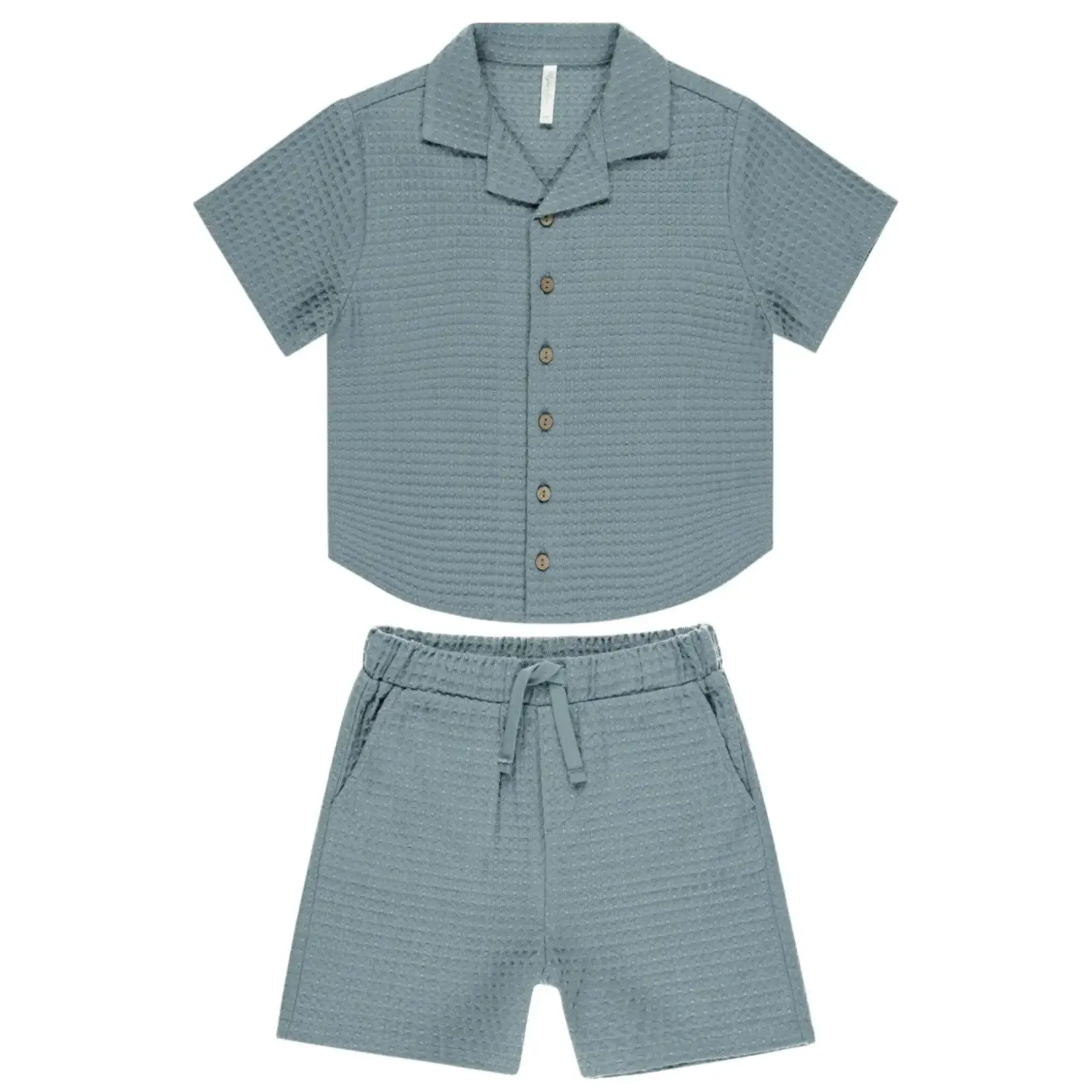 Rylee + Cru Rylee + Cru Ocean Lapel Collared Shirt And Perry Short Set