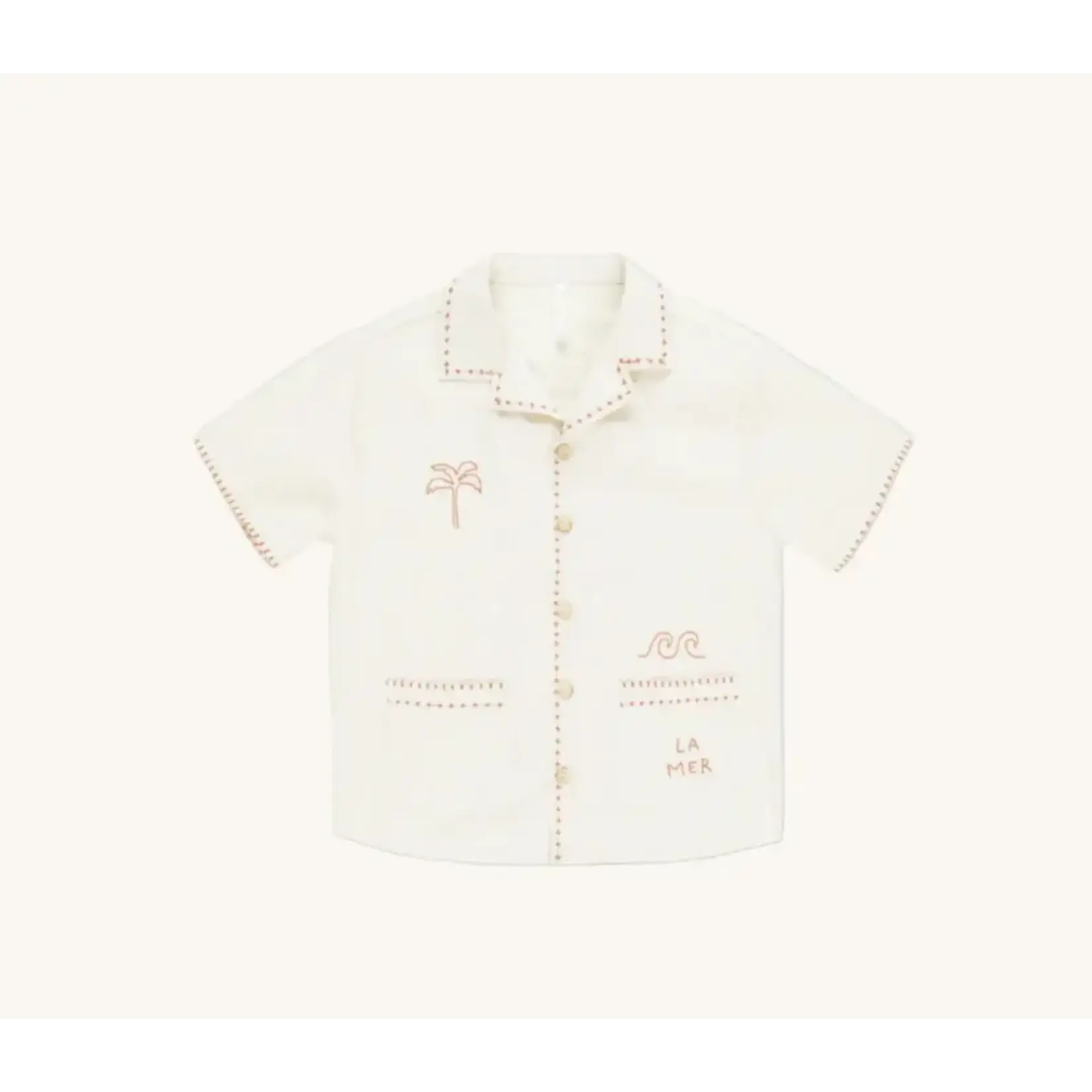 Rylee + Cru Rylee + Cru La Mer Lapel Collar Shirt W/ Poppy Gingham Perry Short Set