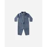 Rylee + Cru Rylee + Cru Indigo Denim Collared Baby Jumpsuit