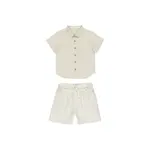 Rylee + Cru Rylee + Cru Grid Collared S/S Shirt And Perry Short Set