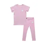 Petite Hailey Petite Hailey Pink Almani Basic Top And Legging Set