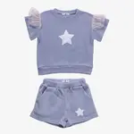Petite Hailey Petite Hailey Lavender Waffle Star Sweatshirt Set