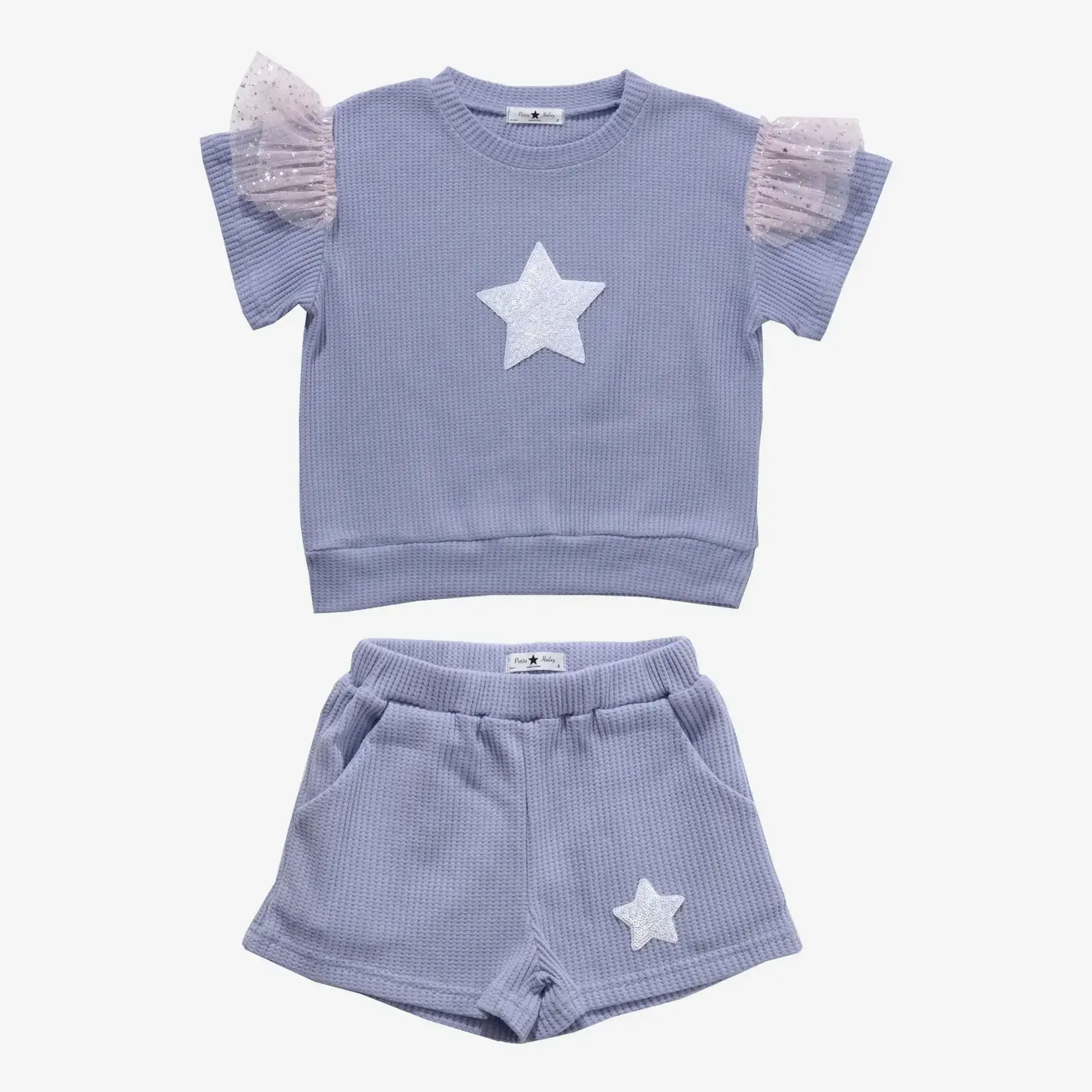 Petite Hailey Petite Hailey Lavender Waffle Star Sweatshirt Set